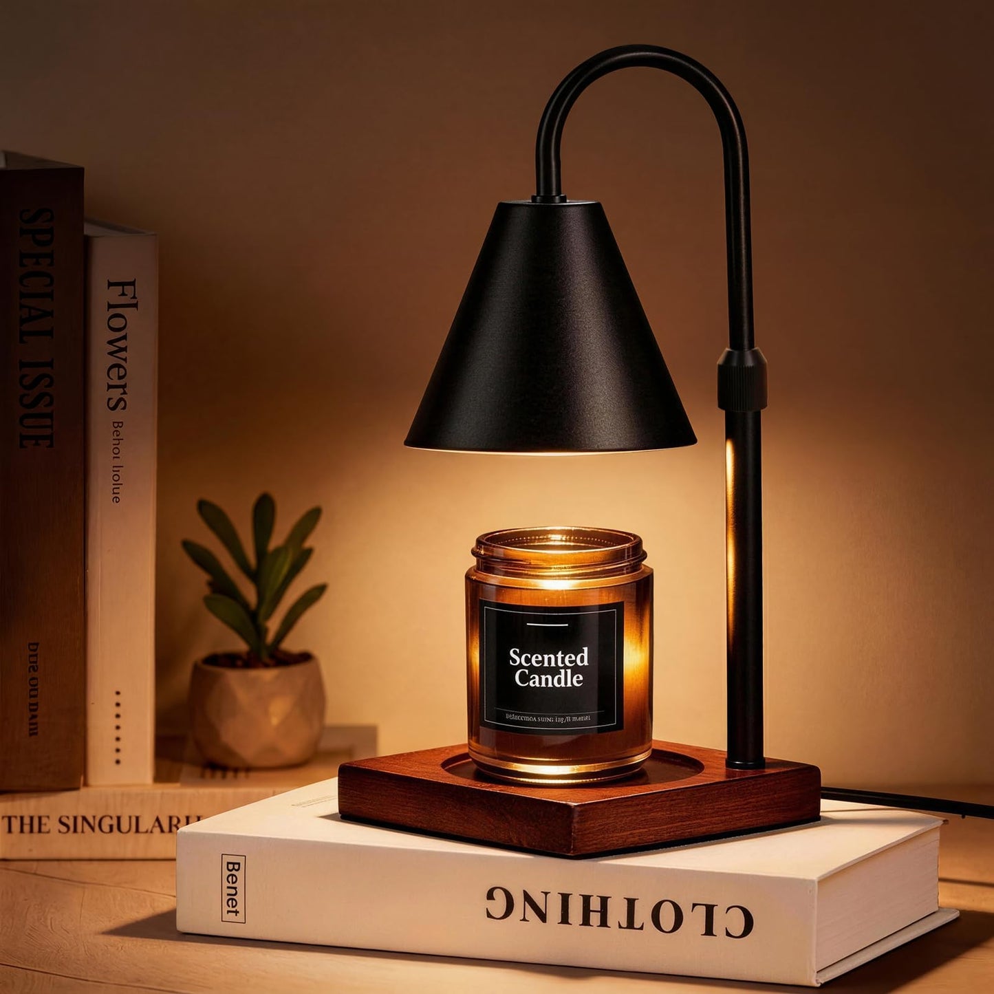 Modern Candle Warmer Lamp with Timer, Dimmable Candle Lamp Warmer, Men Women Christmas Birthday Gift, Black Candle Warmer, Adjustable Candle Light Warmer, Cozy Living Room Bedroom Home Decor