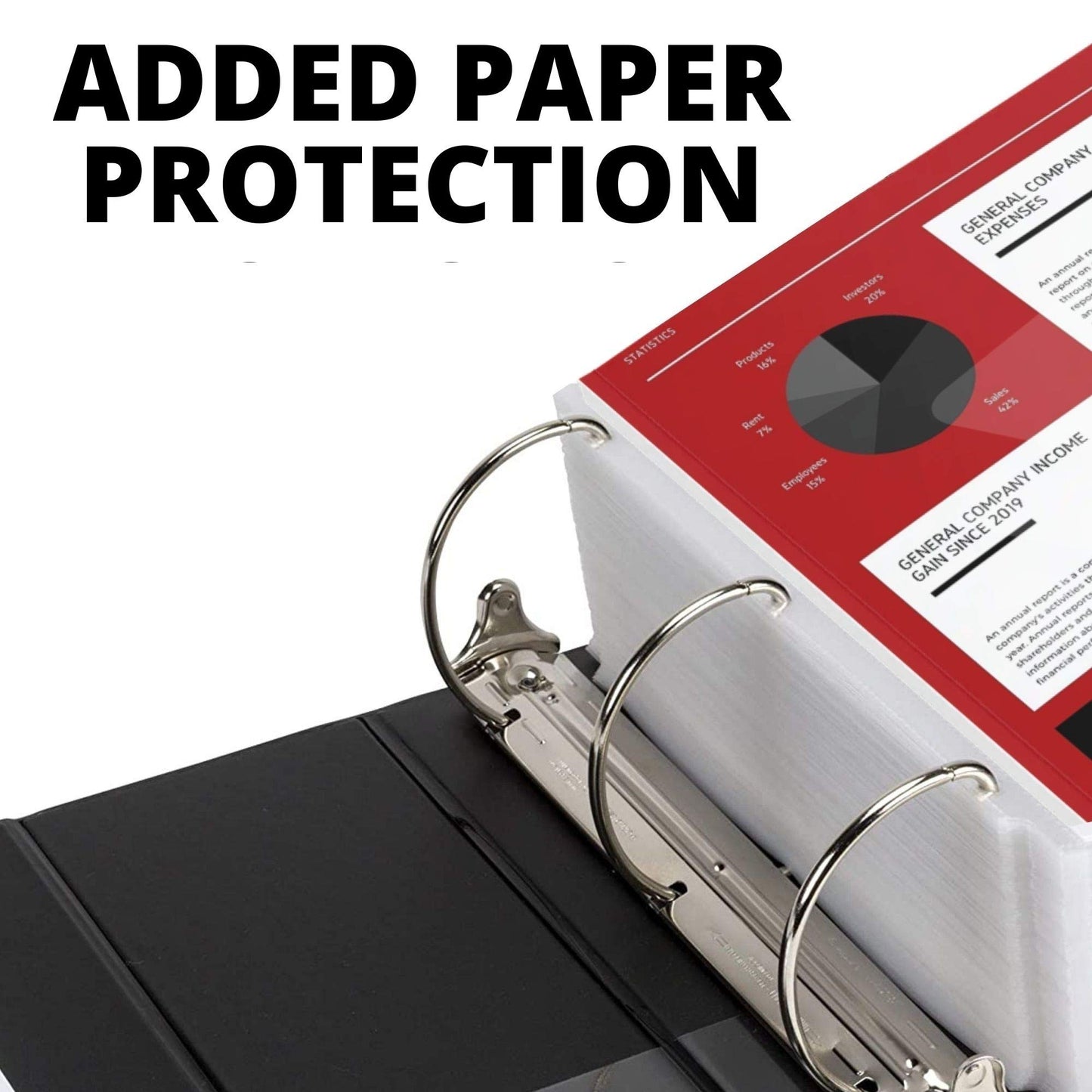 3 Ring Binder, Professional Angle D Ring Binder 4 Inch, Presentation Folder for Standard Pages 8.5 x 11 with Pockets, Crystal Clear View Black Binder (2 Pack)