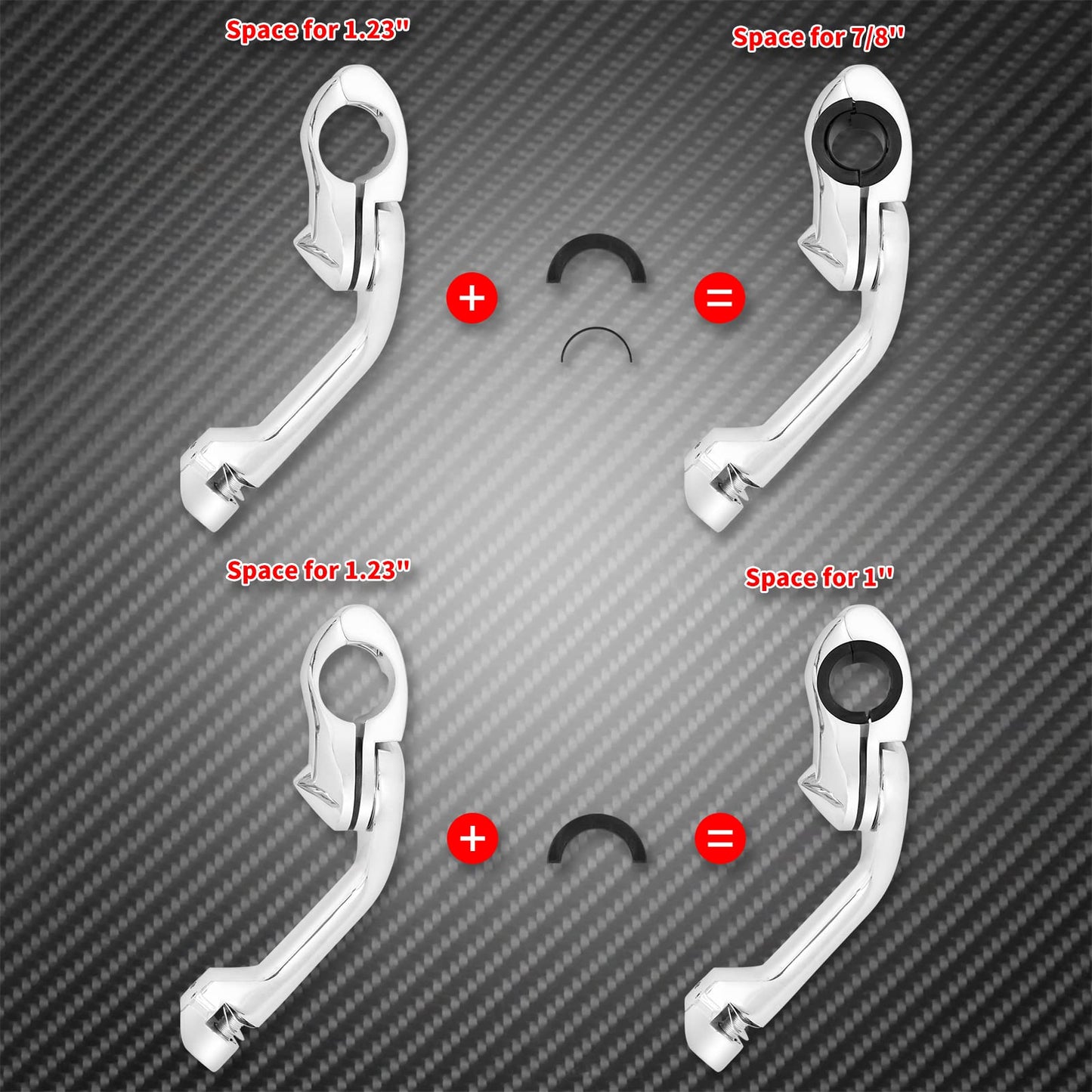 HCmotorku Motorcycle 32mm 1.25'' Long Angle Highway Pegs Mount Kit Fits For Harley Touring Road King Street Glide Electra Softail Dyna Sportster XL 883 1-1/4'' Engine Guards Chrome,HCUSPE013202