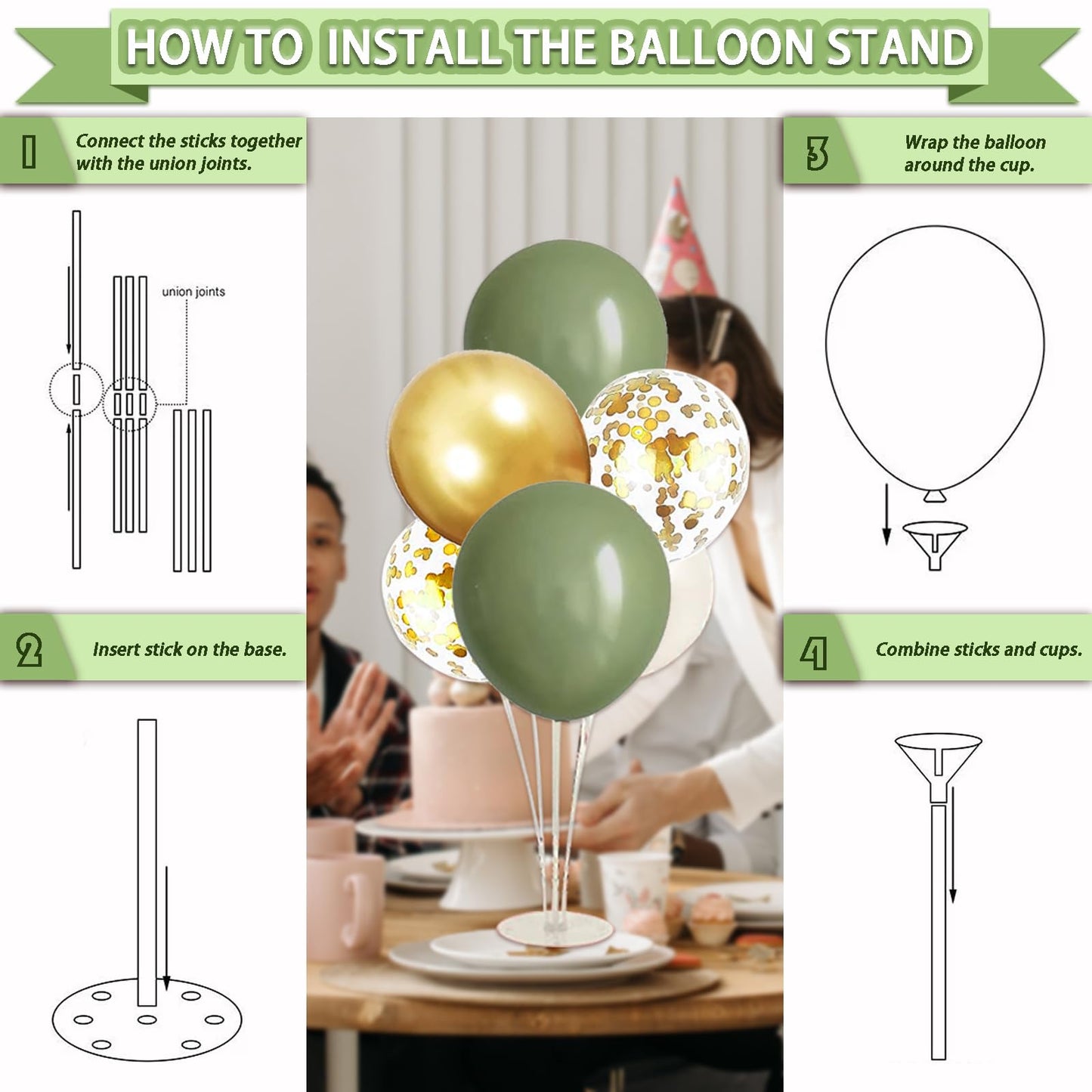 222 Pcs Sage Green Happy Birthday Decorations, Birthday Decorations for Women or Girl Kit- Disposable Dinnerware Set with 25 Guest, Balloons, Sash, Tiara, Banner, Paper Pom Poms