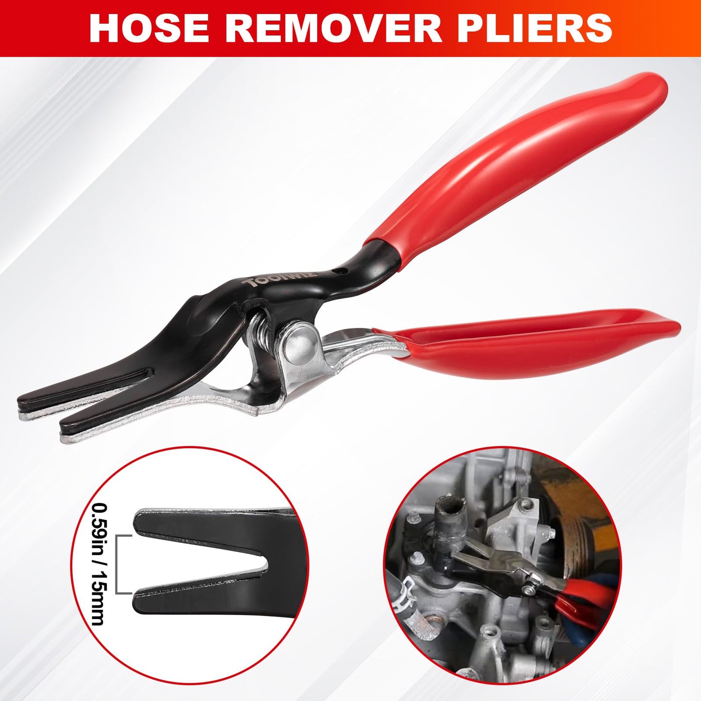Toolwiz 6 pcs Fuel Line Pliers Set, Hose Clamp Plier, Panel Removal Tool, Hose Removal Plier, 30 Degree Push Pin Pliers, 2 pc 9" Electrical Disconnect Tool for Automotive Repair with Storage Bag