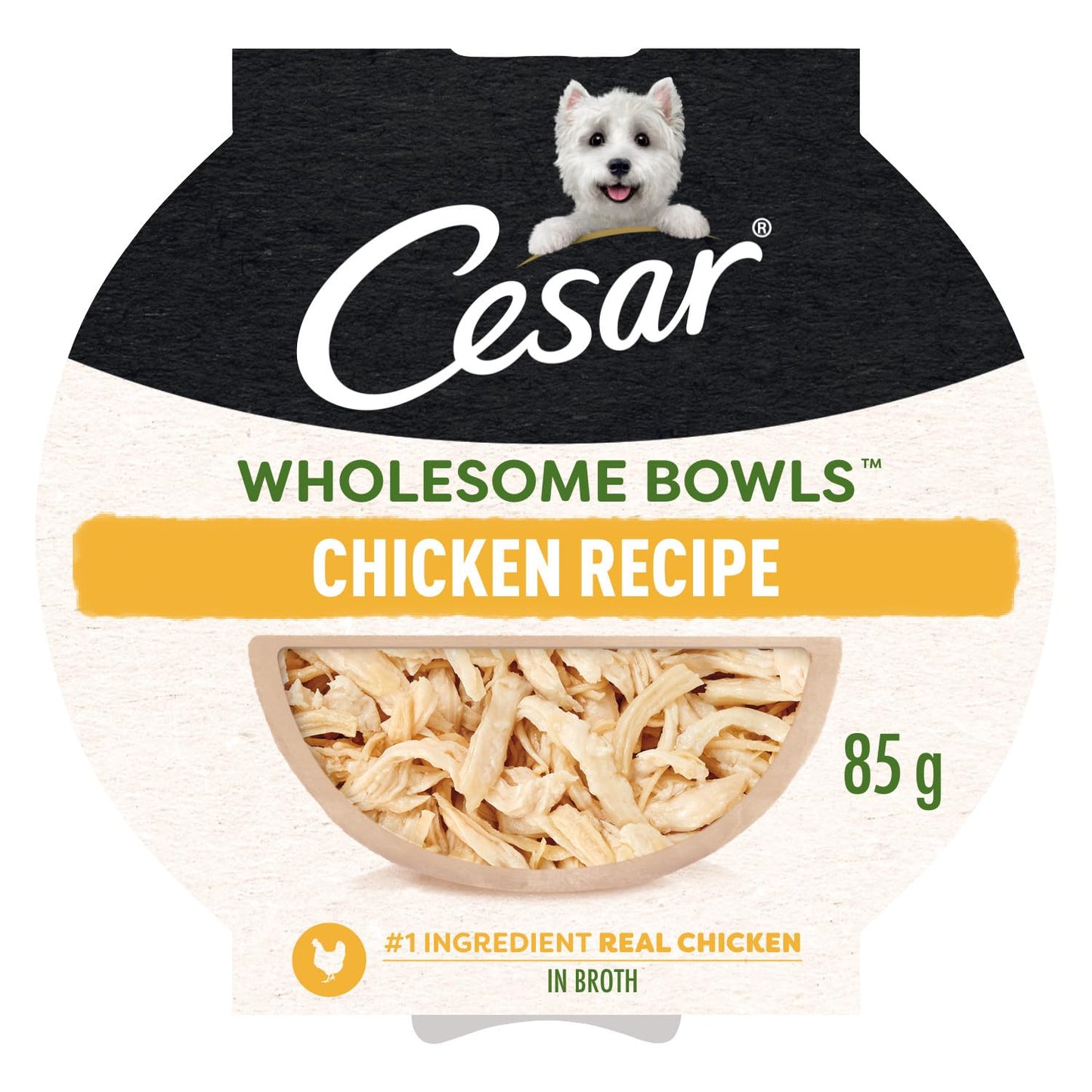 Cesar Wholesome Bowls Adult Wet Dog Food Chicken, 85g Pack of 10