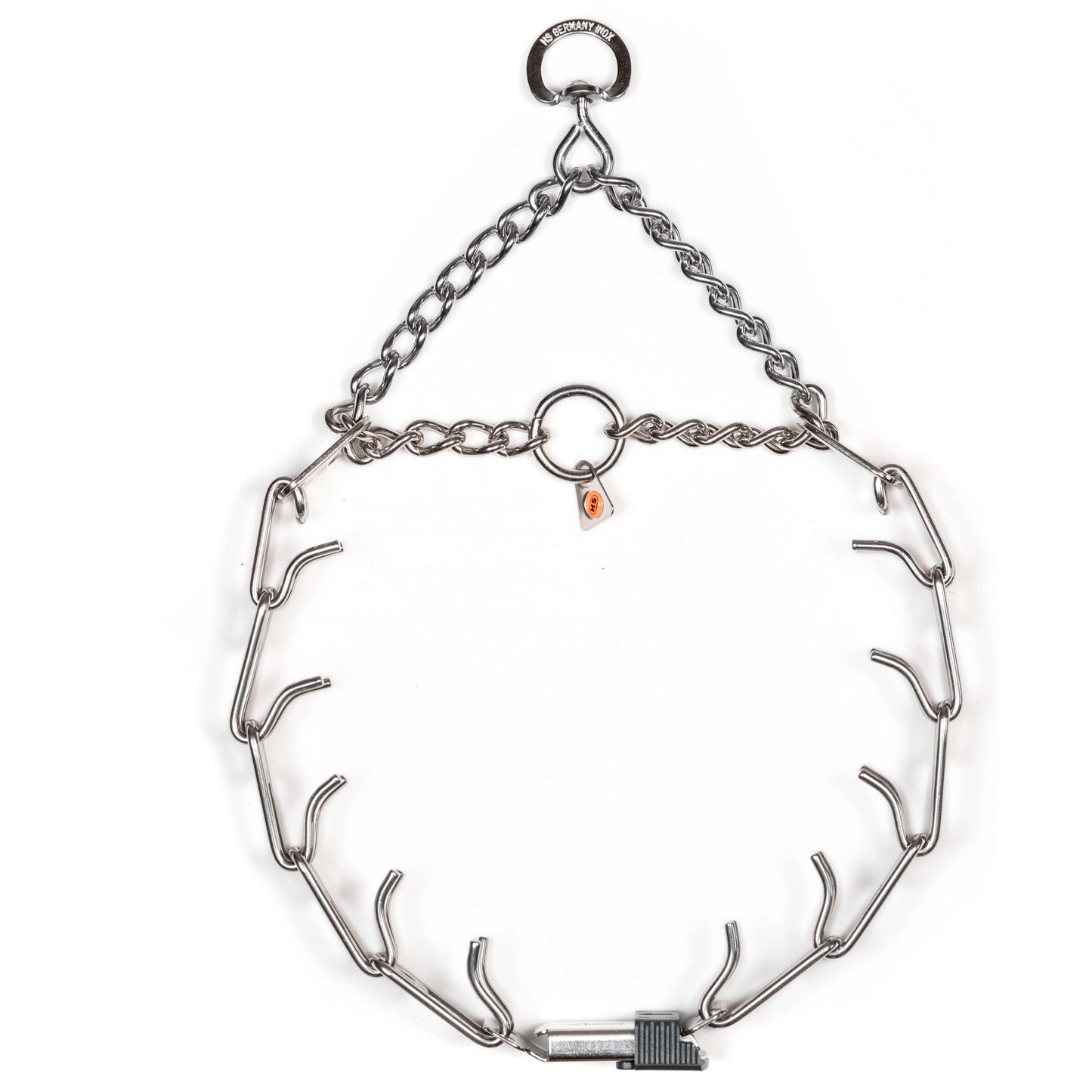 HS HERM. SPRENGER GERMANY Dog Training Prong Collar with Quick Release Cliclock Buckle and Swivel Ring | Adjustable Length Stainless Steel Made in for Large Dogs, 25in (up to 20'' neck) x 3.2mm Links