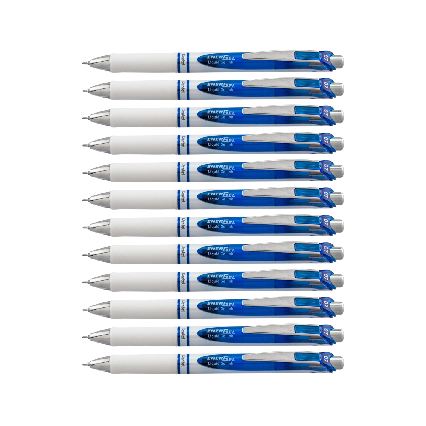 Pentel EnerGel RTX Pearl Retractable Liquid Gel Pen, (0.7mm) Medium Line, Needle Tip, Blue Ink, 12 pack (BLN77PW-C)