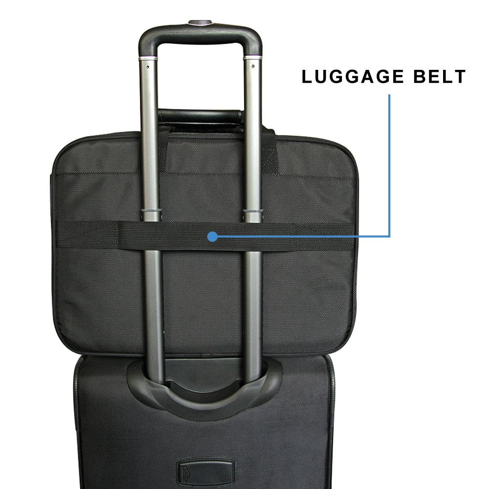 KROSER Laptop Bag XXL Laptop Briefcase Fits Up to 18 Inch Laptop Water-Repellent Gaming Computer Bag Shoulder Bag Expandable Capacity for Travel/Business/School/Men-Black