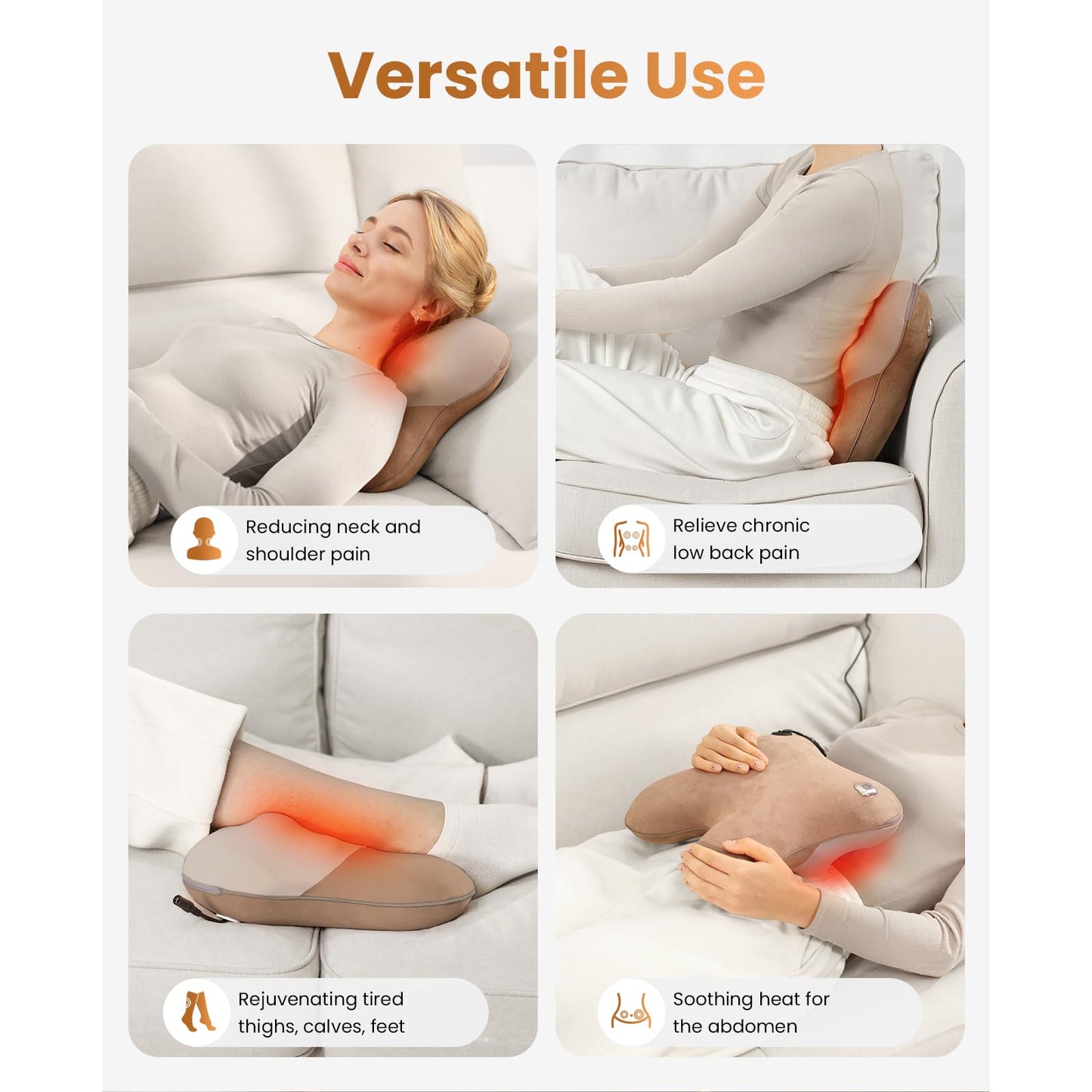 BOB AND BRAD Back Massager with Heat, Neck Massager orange