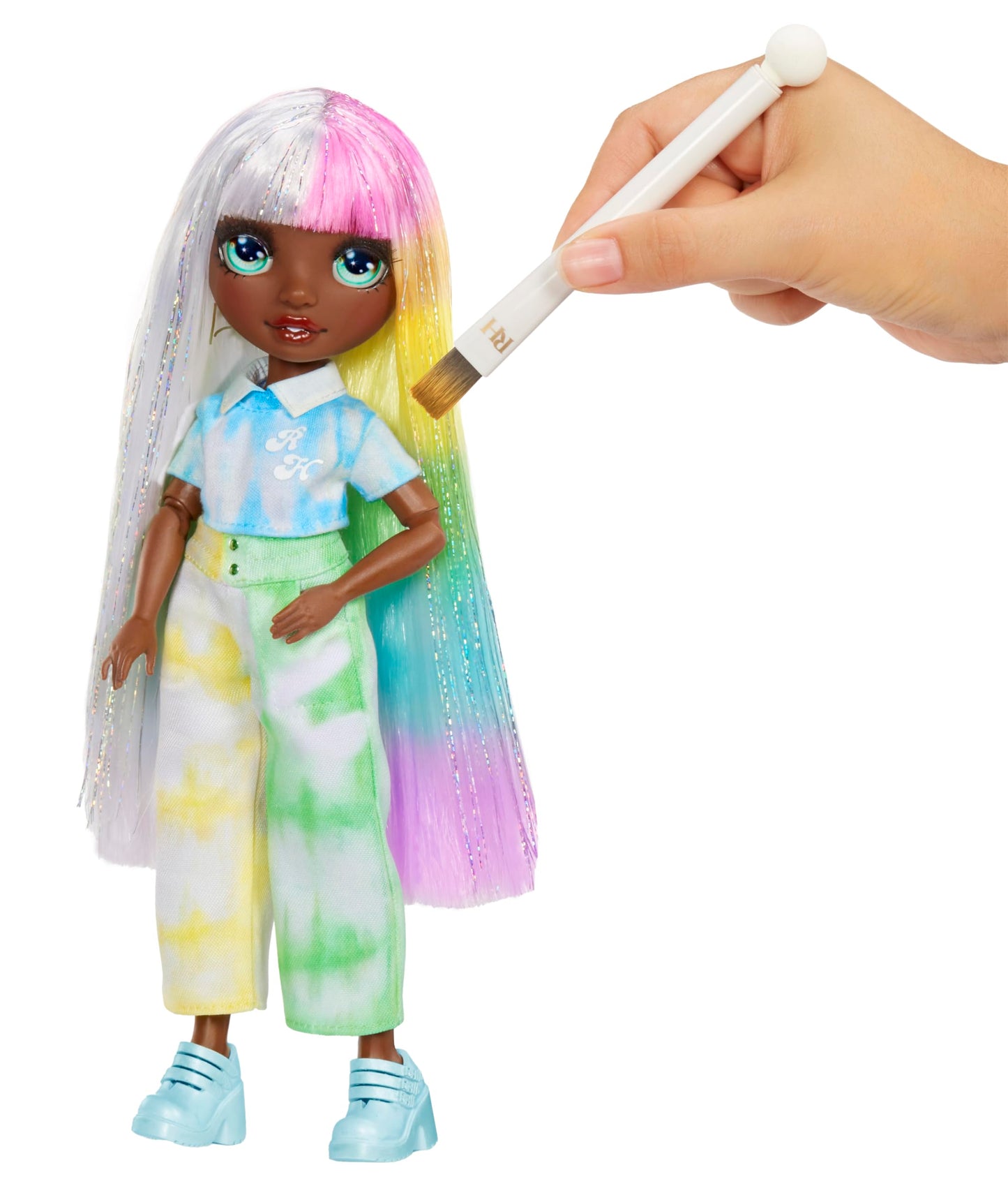 Rainbow High Watercolor & Create Fashion DIY Doll with Washable Watercolors + Tie-Dye Kit, Green Eyes, Long Straight Hair, Bonus Top & Shoes. Color, Create, Play, Rinse and Repeat. Creative 4-12+