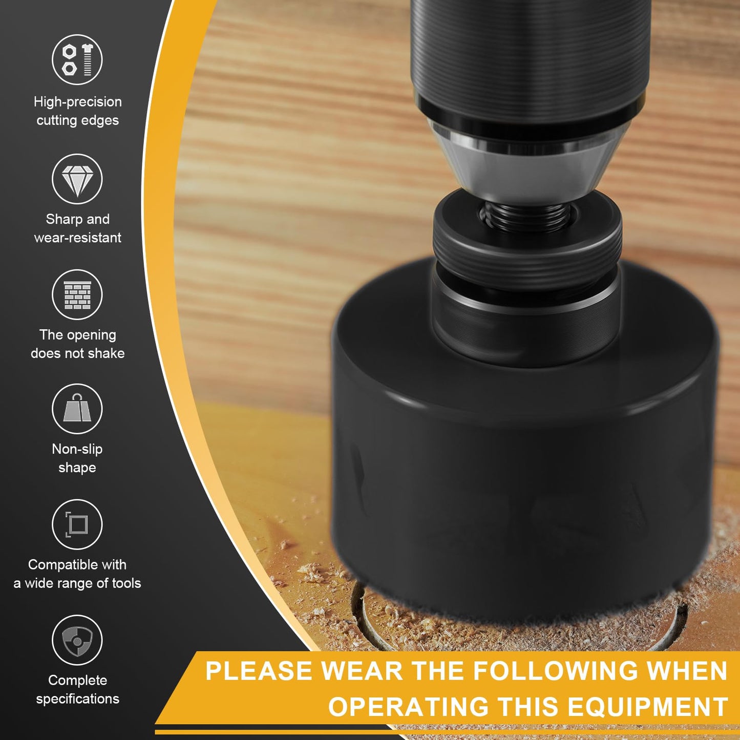 8 inch Hole Saw Drill Bit for Metal and Wood, M42 Bi-Metal Hole Cutter with 1.5” Cutting Depth for Plywood, Fiberglass, Acrylic, Drywall and Sheet Steel