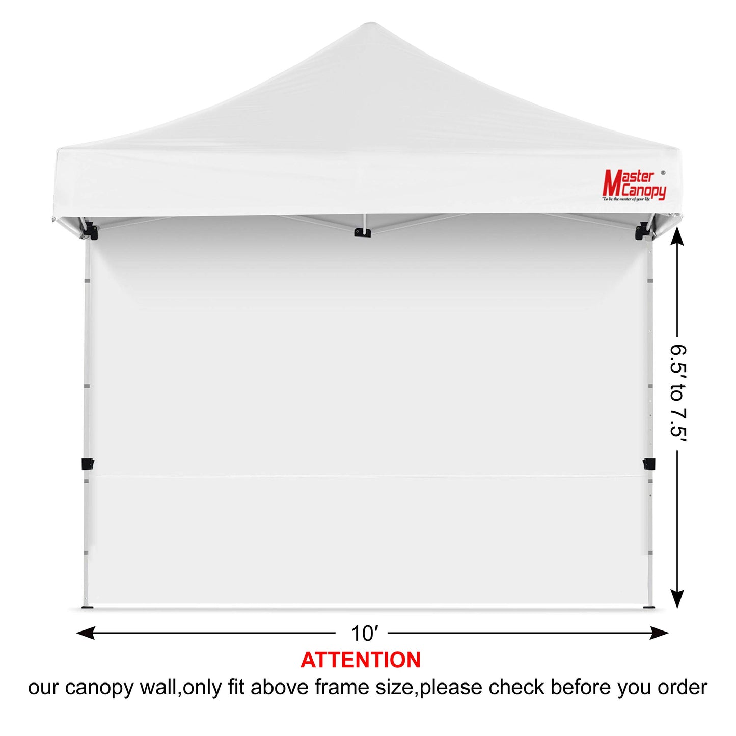 MASTERCANOPY Instant Canopy Tent Sidewall for 10x10 Pop Up Canopy,1 Pack (10x10 Feet, White)