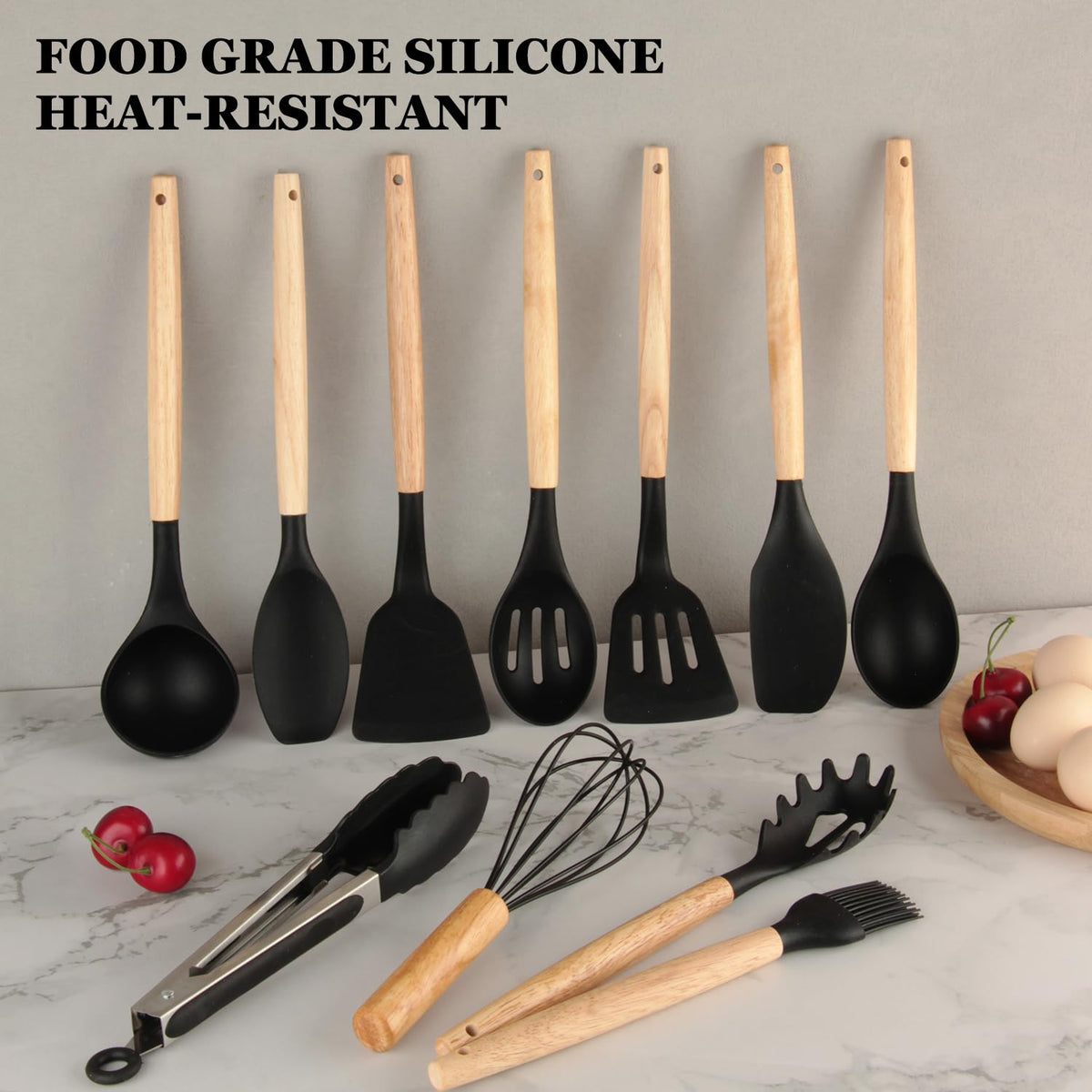 Sunmei Silicone Kitchen Utensil Set for Nonstick Cookware, 21 Pcs Great Value Cooking Utensils Set, Comes with Silicone Spatula Spoon & Kitchen Knife Set & 2-in-1 Spatula Scraper(Gift Box)