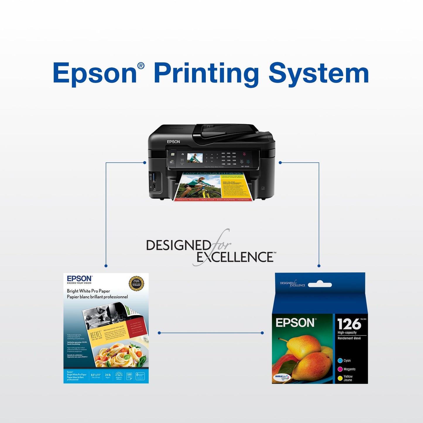 Epson T126120-S T126 DURABrite Ultra Black Ink Cartridge, High Capacity