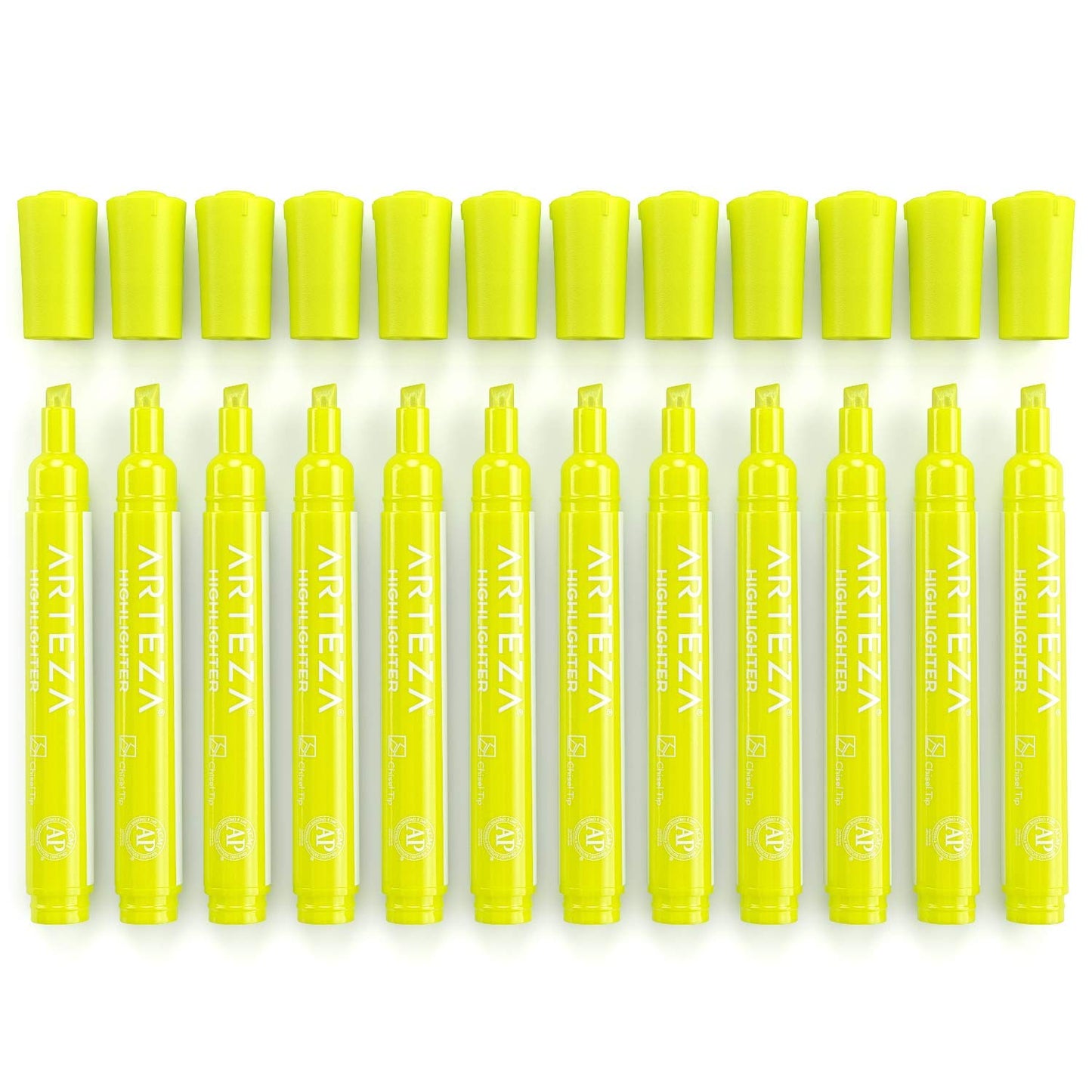 ARTEZA Yellow Highlighters in Bulk, Pack of 64, Chisel Tip Markers