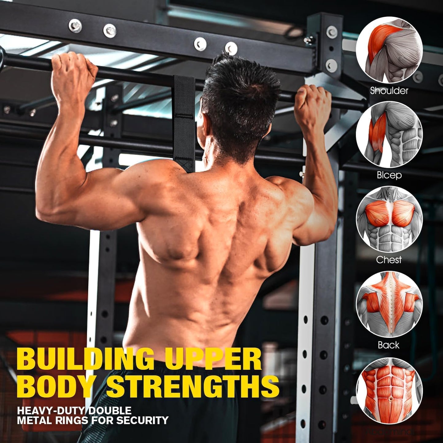 Ayombo Pull up Assistance Bands, Adjustable Heavy Duty Pull Up Assist Equipment with 4 Assistance Band - Resistance Bands for Pull Up Bar Workout, Home Gym Fitness Exercise Strength Training