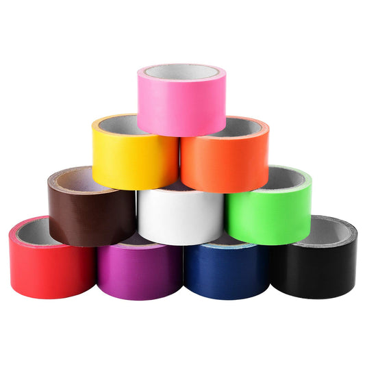 10 Pack Coloured Duct Tape 10 Yards x 2 Inch Heavy Duty, Tear by Hand & Waterproof, Colored Tapes Great for Packaging, Arts & Crafts, Color-Coding and Kids DIY Projects