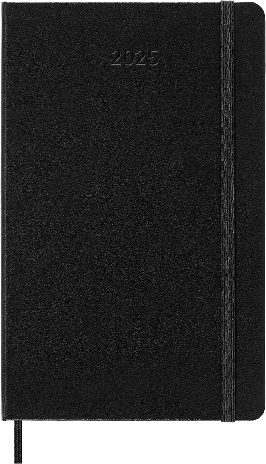 Moleskine PRO 12 Month 2025 Weekly Vertical Planner, Hard Cover, Large (5" x 8.25"), Black, 288 pages