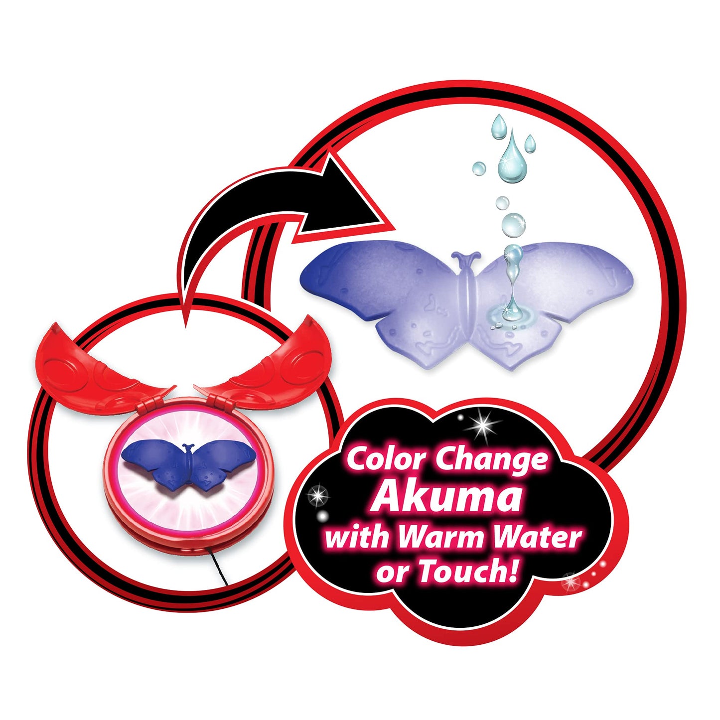 Miraculous Ladybug Dress Up Set with Yoyo, Color Change Akuma, kwami, mask and Earrings by Playmates Toys