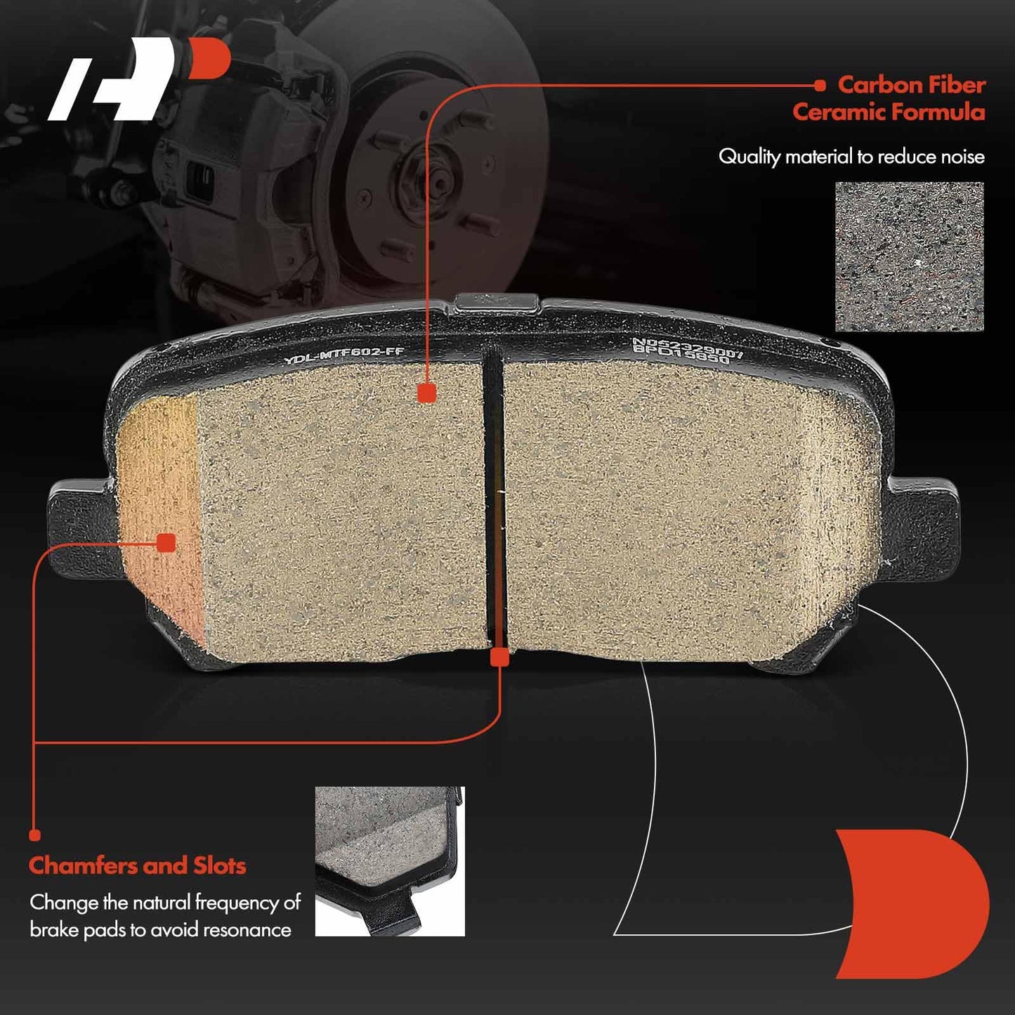A-Premium Rear Ceramic Disc Brake Pads Set Compatible with Honda Odyssey 2011-2017, Pilot 2009-2015 & Acura MDX 2007-2013, ZDX 2010-2013, 4 Pcs