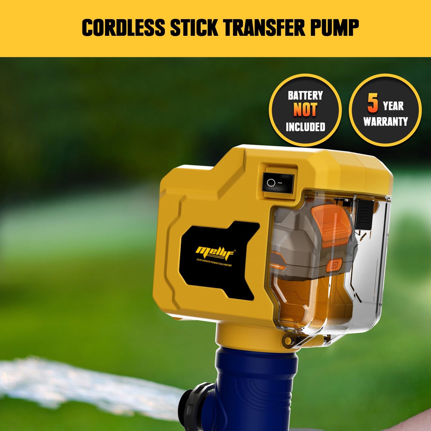 Cordless Stick Water Transfer Pump Compatible with Dewalt 20V Battery, 720GPH Brushless Deep Well Submersible Pump, Portable Sump Pump Stick Utility Pump for Pool Garden Pond (Tool Only)