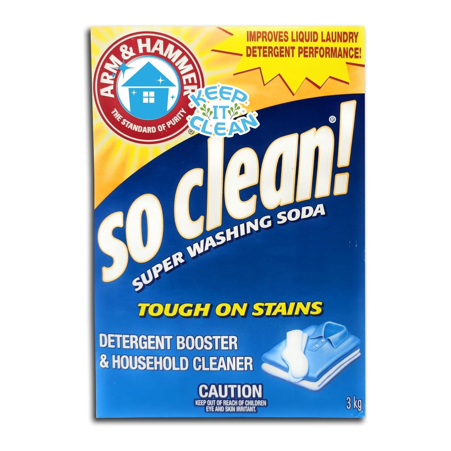 Cleaner and Superwashing Soda, Microfiber CLoth, CLEANZY Cleaning Card BONUS, All Natural Detergent Booster Cleaner Bundle