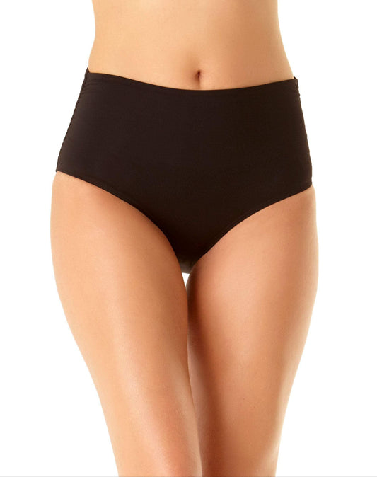 Anne Cole Women's Convertible High Waist Bikini Swim Bottom, Black, S