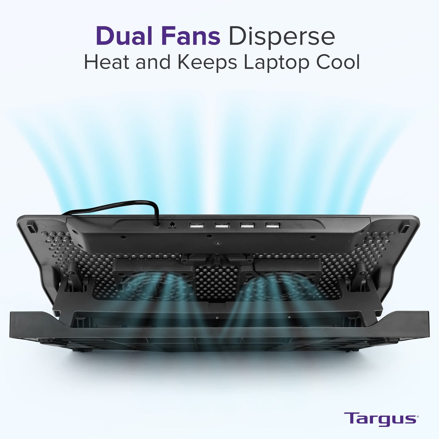 Targus Chill Hub and Chill Mat with 4-Port Hub for Laptops up to 17-Inch Black, (AWE81US)