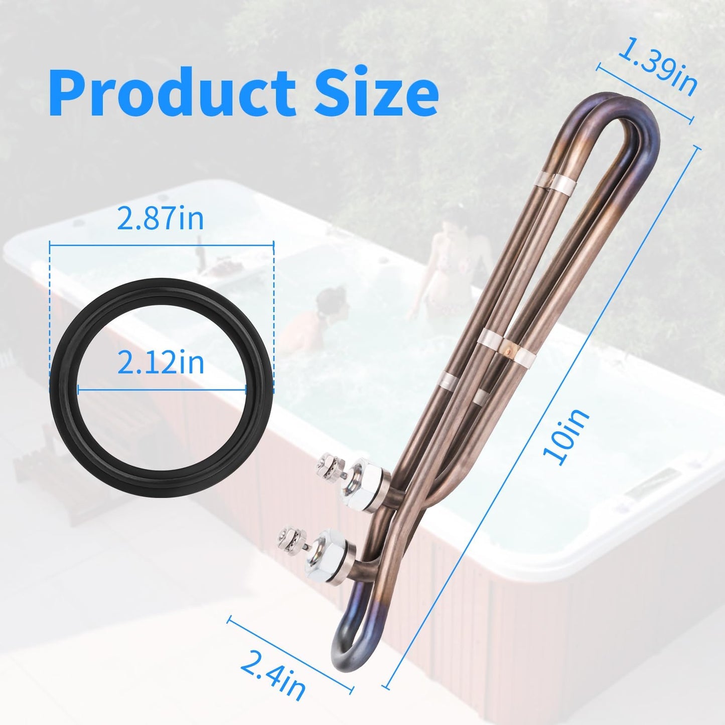 Dgqtrx 4kw 240v Hot Tub Heater Element Replacement for Balboa Spa Heating Element for Spas Electric Heater
