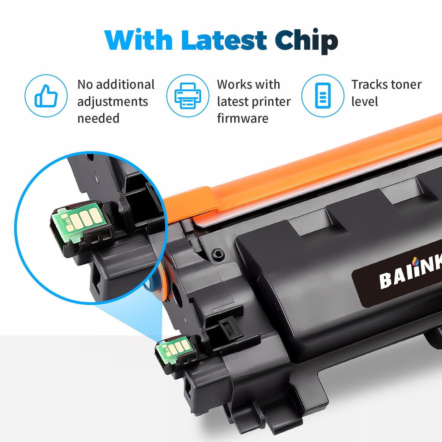 BAIINK Compatible TN830XL TN830 Toner Cartridges Replacement for Brother TN830XL TN830 XL Toner use with HL-L2460DW DCP-L2640DW HL-L2405W HL-L2400D HL-L2480DW MFC-L2820DW Printer (2 Black)