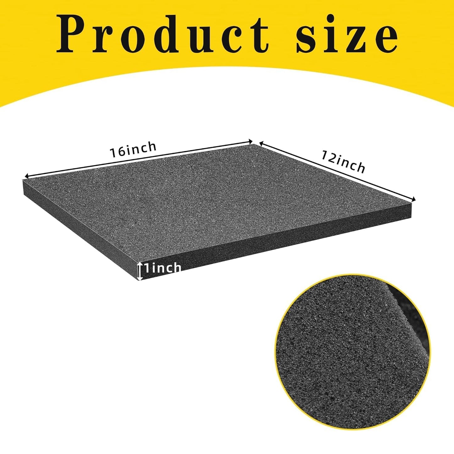 8 Pcs High Density Polyurethane Foam Sheet - 16 x 12 x 1 In Tool Box Cuttable Foam Inserts for Cases - Storage Packing Foam Sheets Cushioning for Camera Crafts Drawer