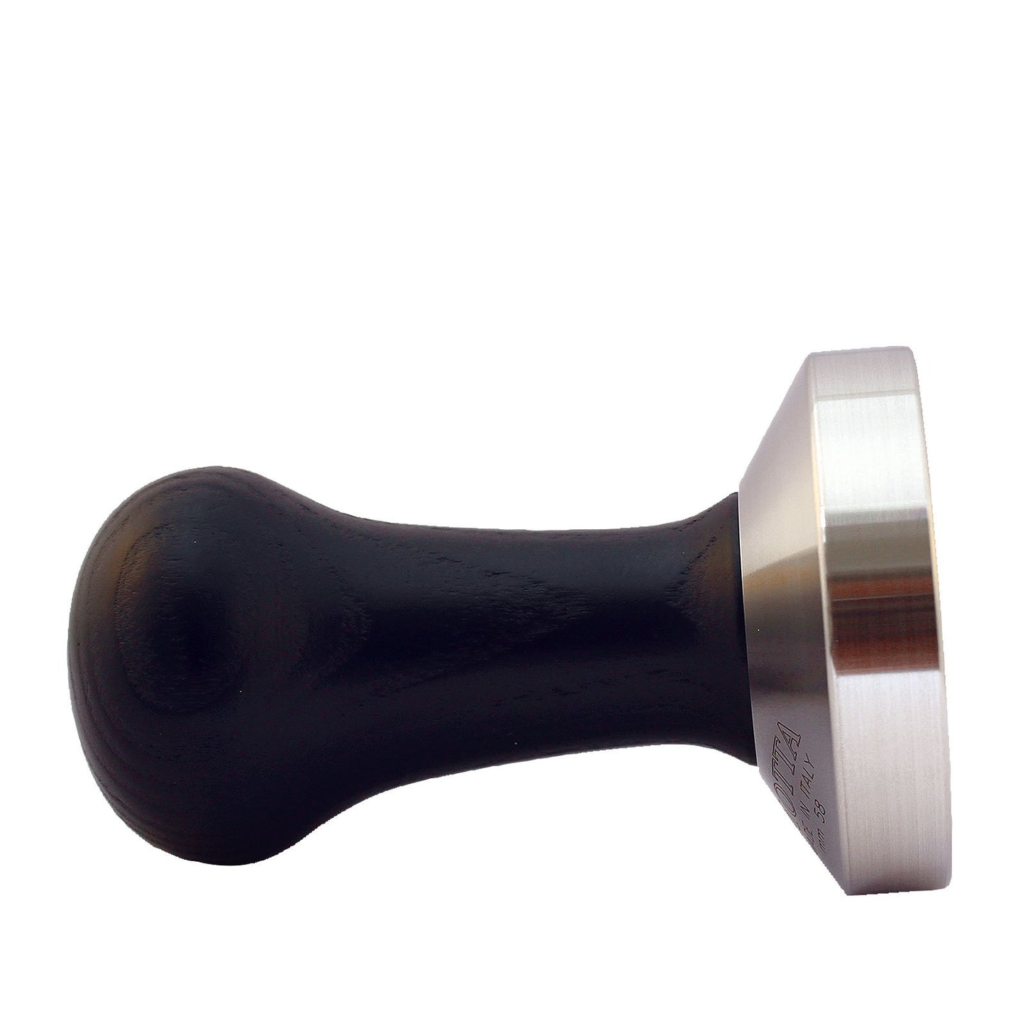 Motta 8100/B Professional Flat Base Coffee Tamper, 58mm, Black Handle