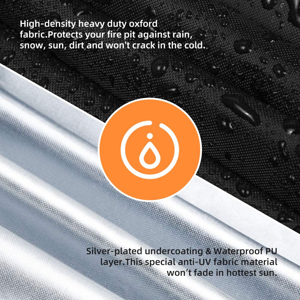 Sakeye Rectangular Fire Pit Cover 44 x 32 Inch, Gas Fire Pit Table Cover 40-44 Inch Patio Firepit Cover Waterproof Outdoor Cover for Patio Table Furniture Gas Firepit 44"L x 32"W x 23"H