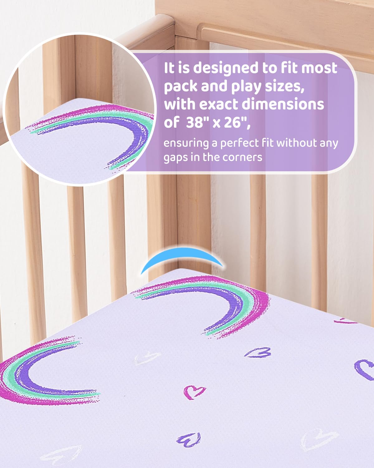 Pack and Play Mattress - 38" x 26" Soft Breathable Portable Mattres Waterproof & Washable Perfectly fits Pack n Play
