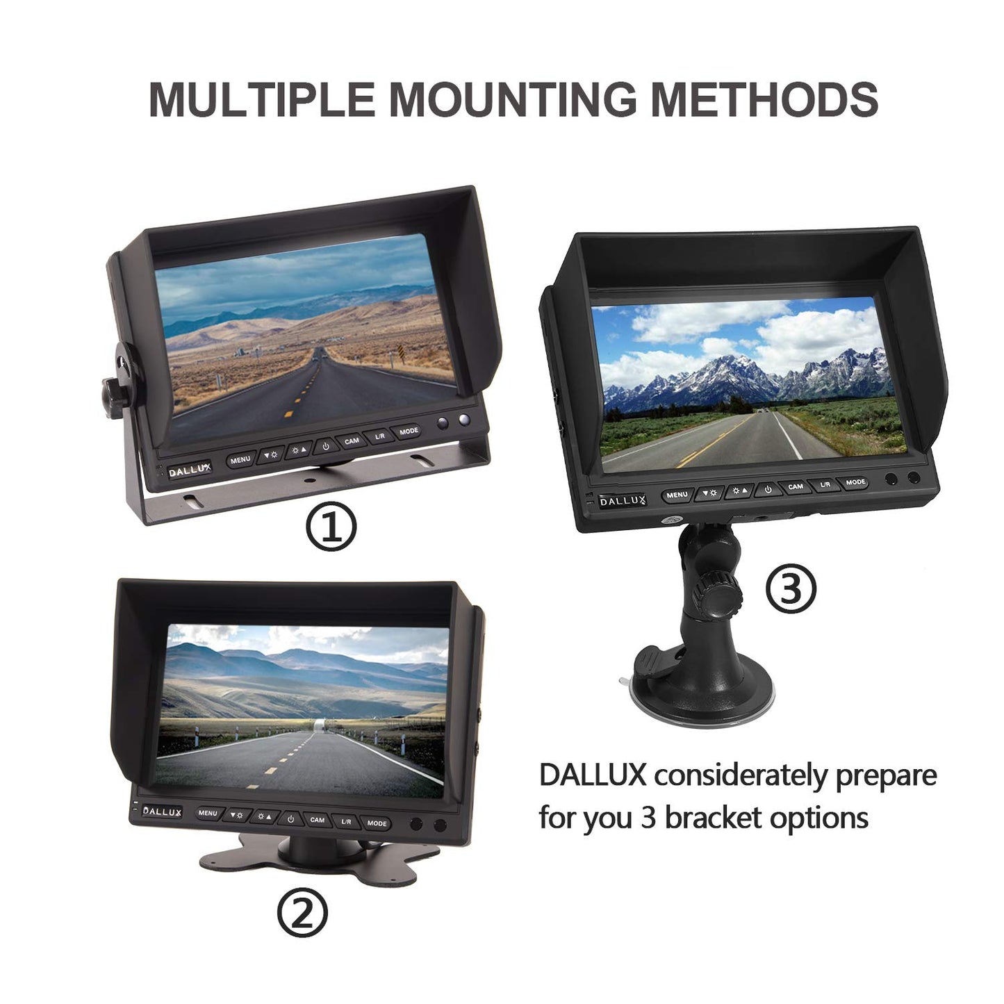 DALLUX Heavy Duty Vehicle Truck Bus Backup Camera System,Waterproof Night Vision Rear View Camera with 7 inch Monitor+66ft 4 PIN Camera Cable for Bus Truck Van Trailer RV Campers Motor Home(12V 24V)