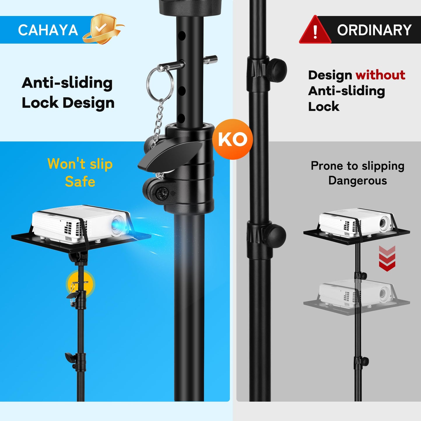 CAHAYA Projector Tripod Stand with Casters: Projector Stand 71-137cm Height Adjustable Multifunctional Universal Laptop Stand DJ Rack Stand with Adjustable Height for Meeting Room DJ Equipment