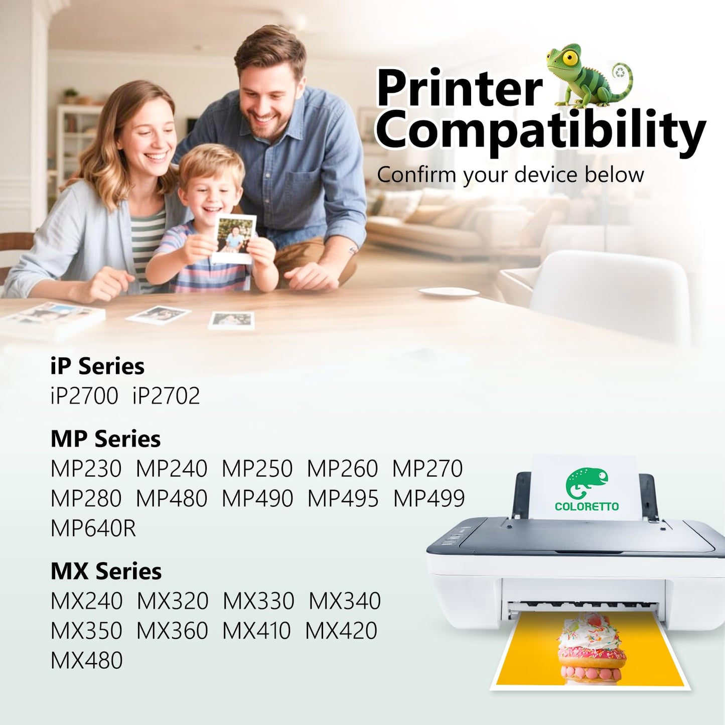 COLORETTO 210 211 XL Pg-210XL Cl-211XL Ink Cartridge Compatible with Canon Pixma MP230 MP240 MP250 MP280 MP480 MP495 MX320 MX340 MX350 MX410 MX420 IP2700 IP2702 Printer 1 Black 1 Color 2-Pack