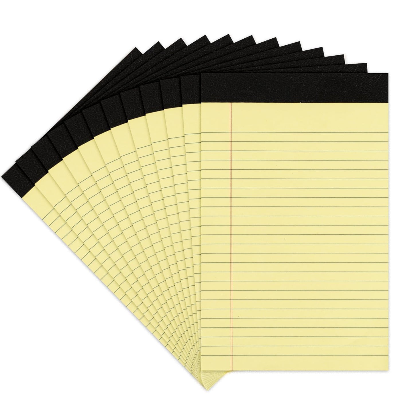 12 PCS Yellow Legal Pads 8.5 x 11-50 Sheets per Notepad, Goefun Wide Ruled Yellow Lined Notepads 8.5x11, Perforated Letter Size Writing Pads for Work, Business, Home