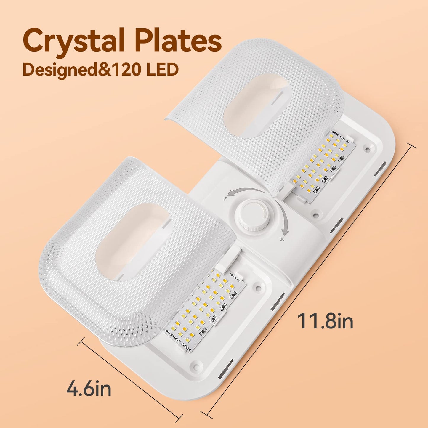 LILTSDRAE RV Lights Interior 1700LM，3 Color 12V Volt Led Light, Super Bright 120 LEDs Dome Light Fixture for RV Accessories/Camper/Car/Trailer/Boat ((Crystal Finish/(Cold +Warm+Natural Light) 4PCS))