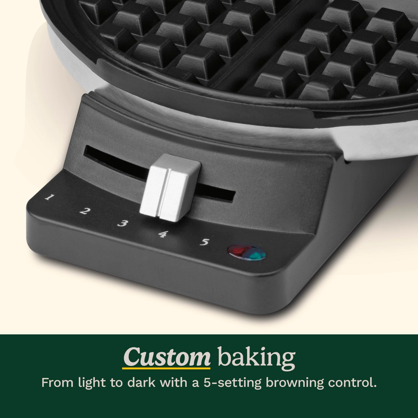 Cuisinart Traditional Round Waffle Maker, 5-Setting Browning Control, Quick Heat-Up (WMR-CAC)