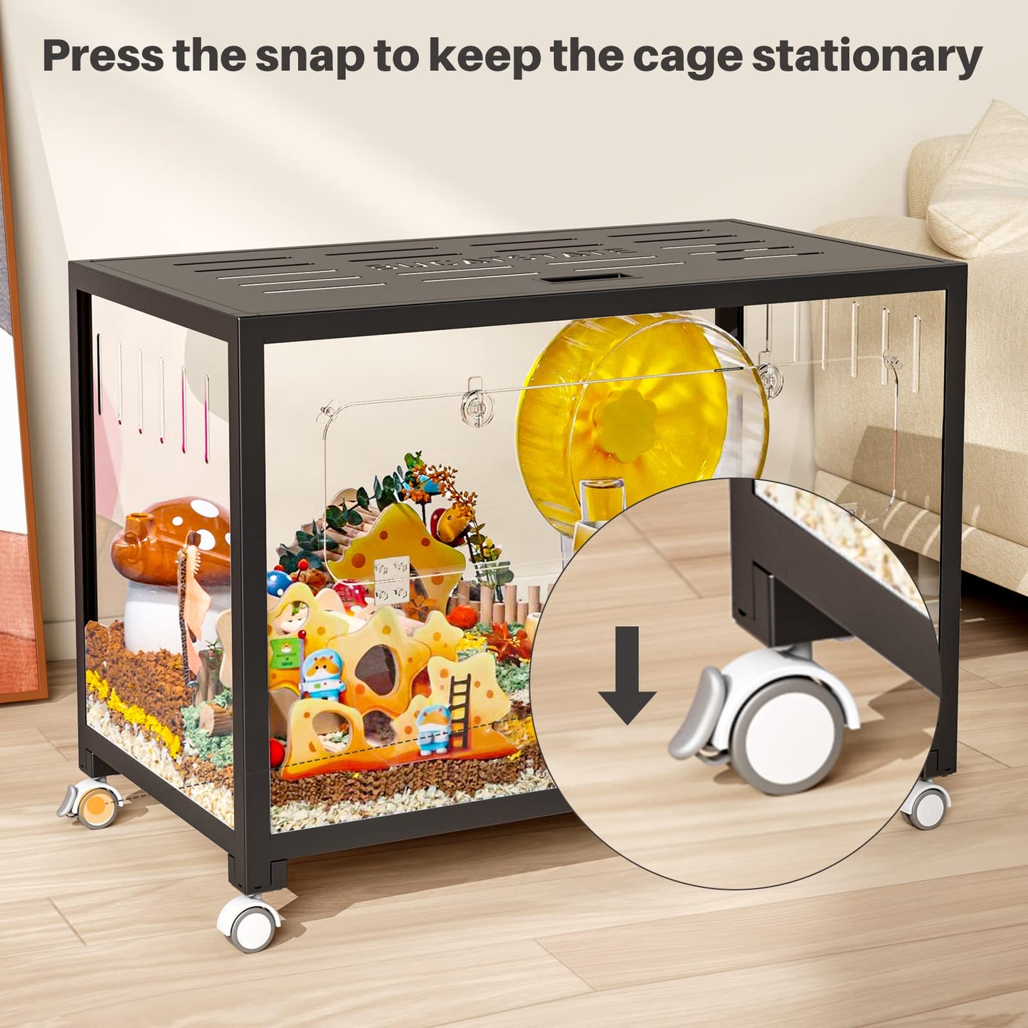 BUCATSTATE Cage 2.0 Universal Wheel & Stacking Accessories, Cage 2.0 Accessories That Support Moving and Stacking (Cage 2.0, Black)