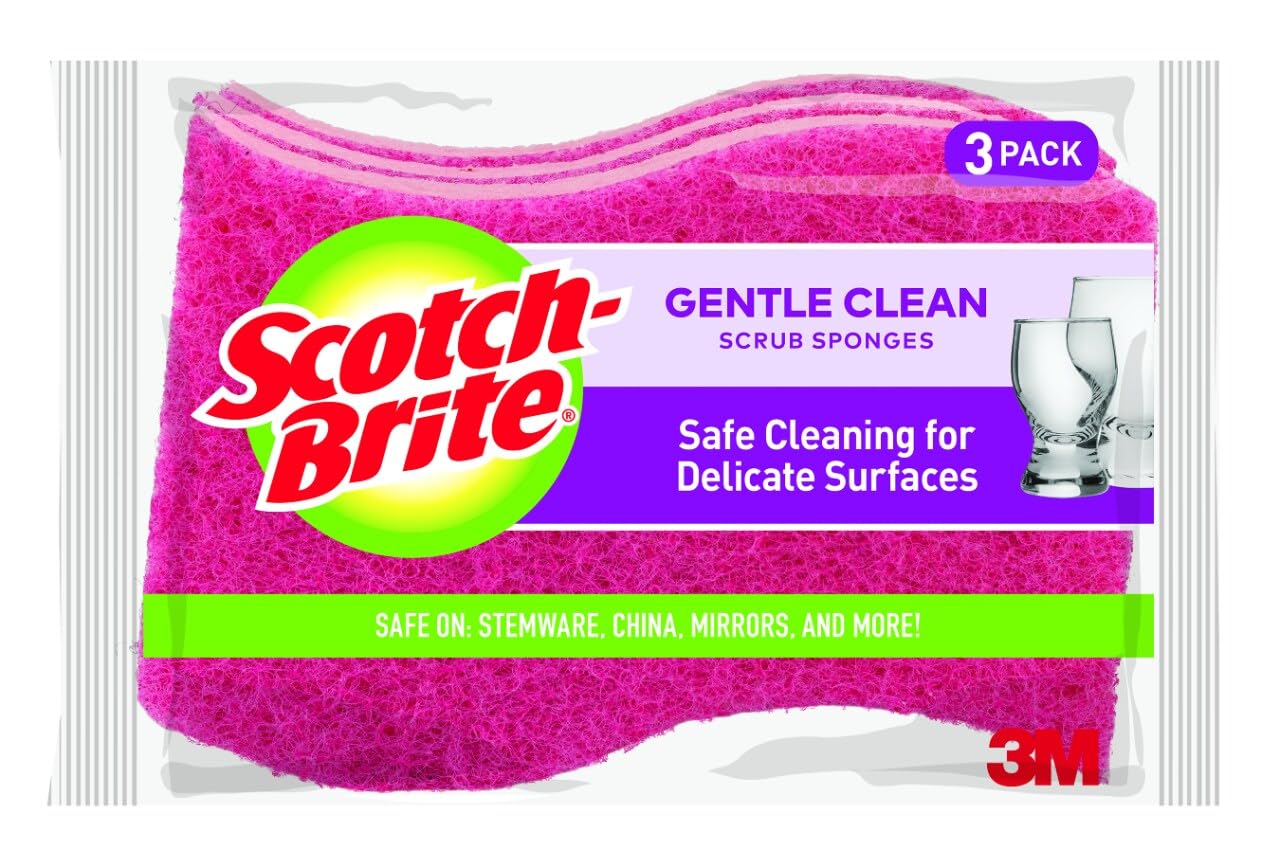Scotch-Brite Gentle Clean Delicate Scrub Sponges, for Washing Dishes and Cleaning Kitchen, 24 Scrub Sponges