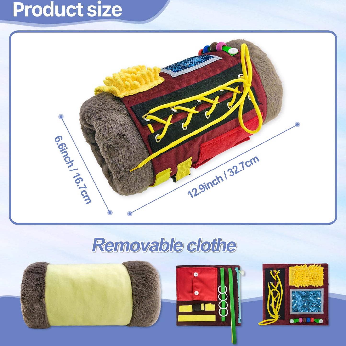 Fidget Muff Blanket for Elderly with Dementia, Fidget Blanket for Alzheimers Dementia Activities Products, Sensory Fidget Blanket, Anxiety Relief