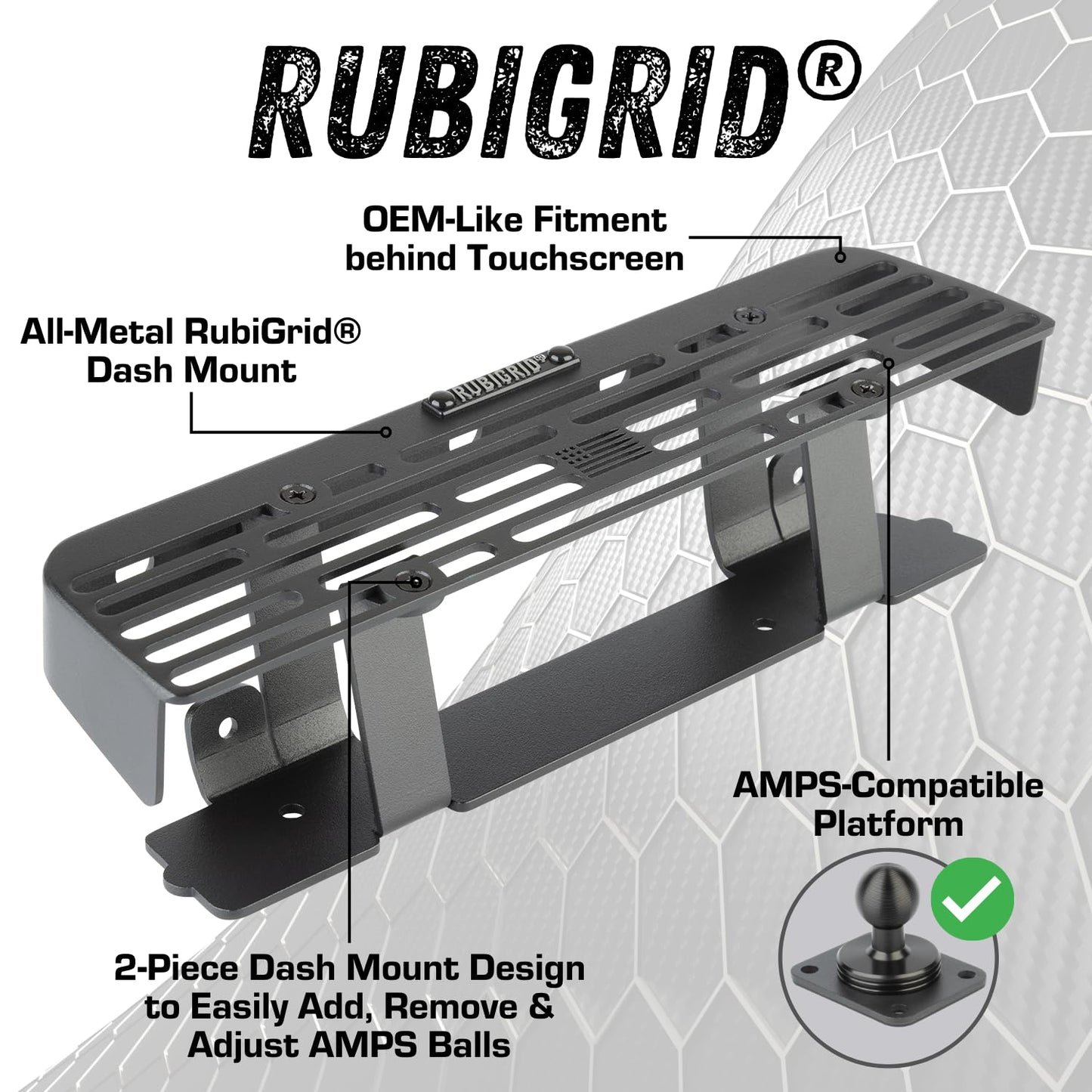 Bulletpoint RubiGrid Metal Dash Mount Phone Holder Compatible with 2023+ Chevrolet Colorado & GMC Canyon