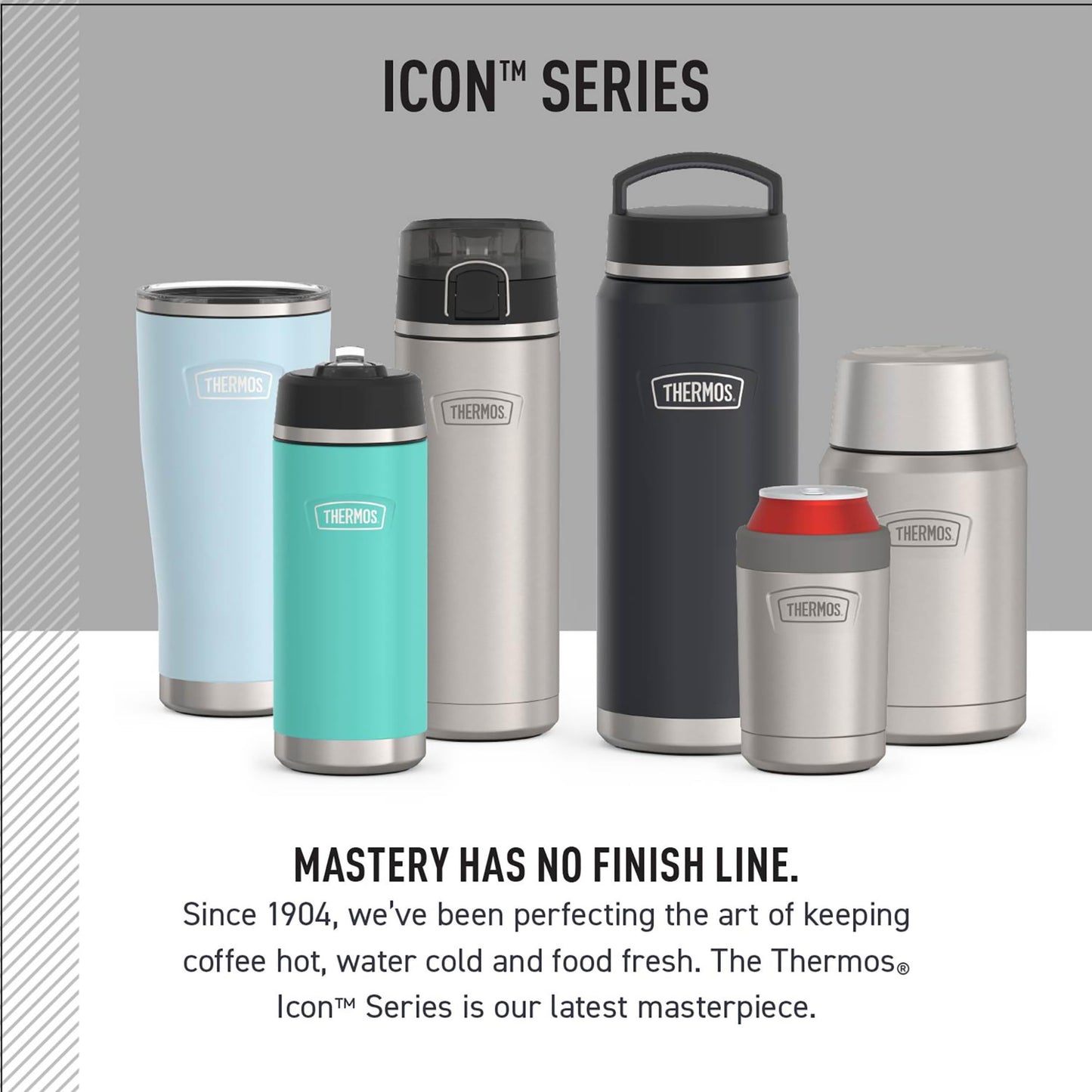 THERMOS, ICON Series, 24 Ounce Stainless Steel Vacuum Food Jar, Granite