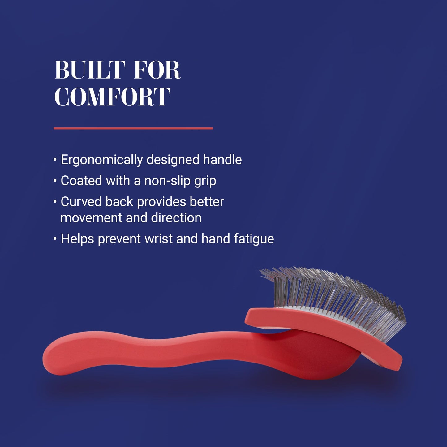 Chris Christensen Big G Slicker Brush for Dogs (Goldendoodles, Labradoodles, Poodles), Groom Like a Professional, Fluff Detangle Style, Saves Time Energy, Coral, Medium