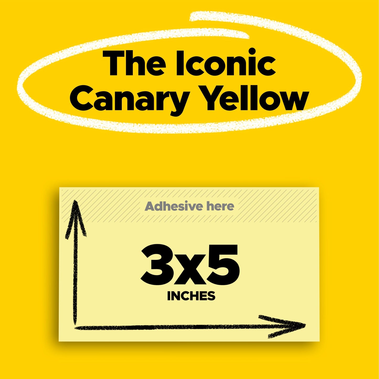 Post-it Super Sticky Adhesive Notes - 3" x 5" - Canary Yellow - 1 Each