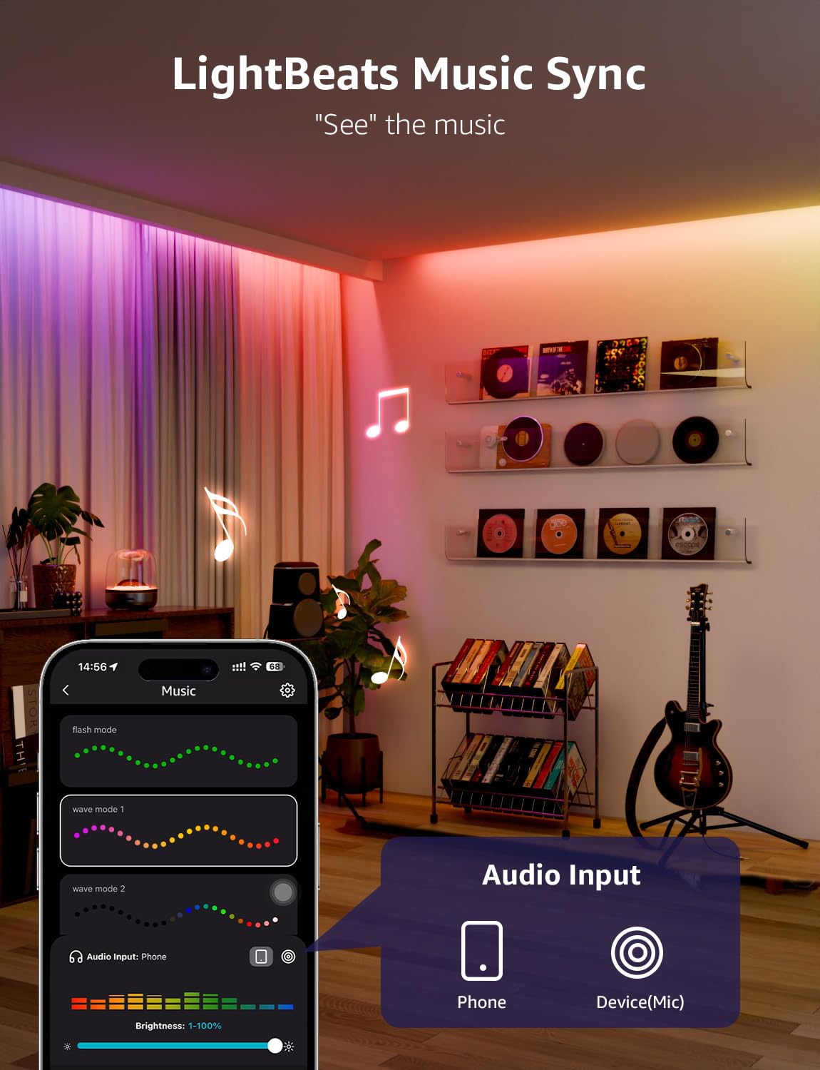 Lepro S2 RGBICWW Led Light Strips, RGBIC with Warm and Cool White, WiFi Led Lights Work with Alexa & Google Assistant, App Control Led Lights Strip for Bedroom, Living Room, TV Backlight 32.8ft