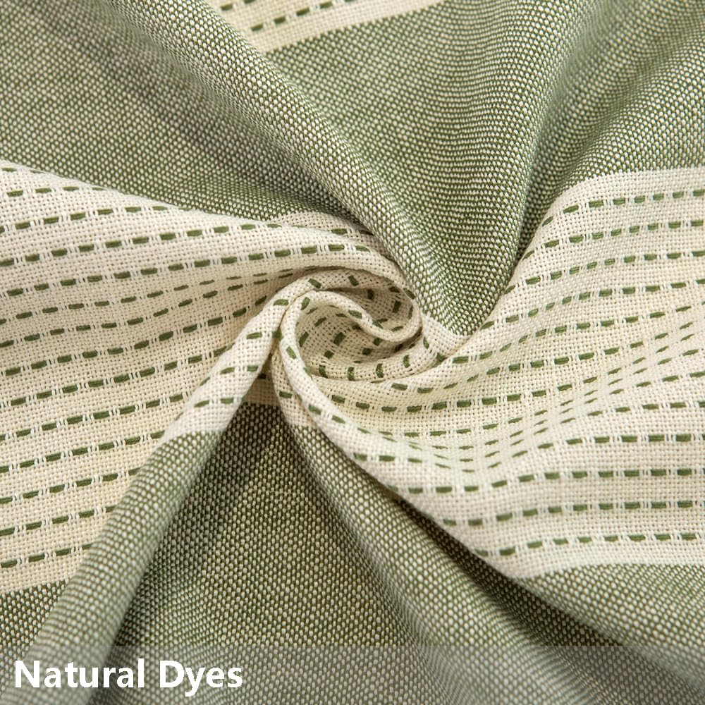 TruDelve Sage Green Table Cloths Rectangular Cotton Boho Striped Tablecloth Outdoor Table Cloth for Picnic Table Cover (70"x55", Green)