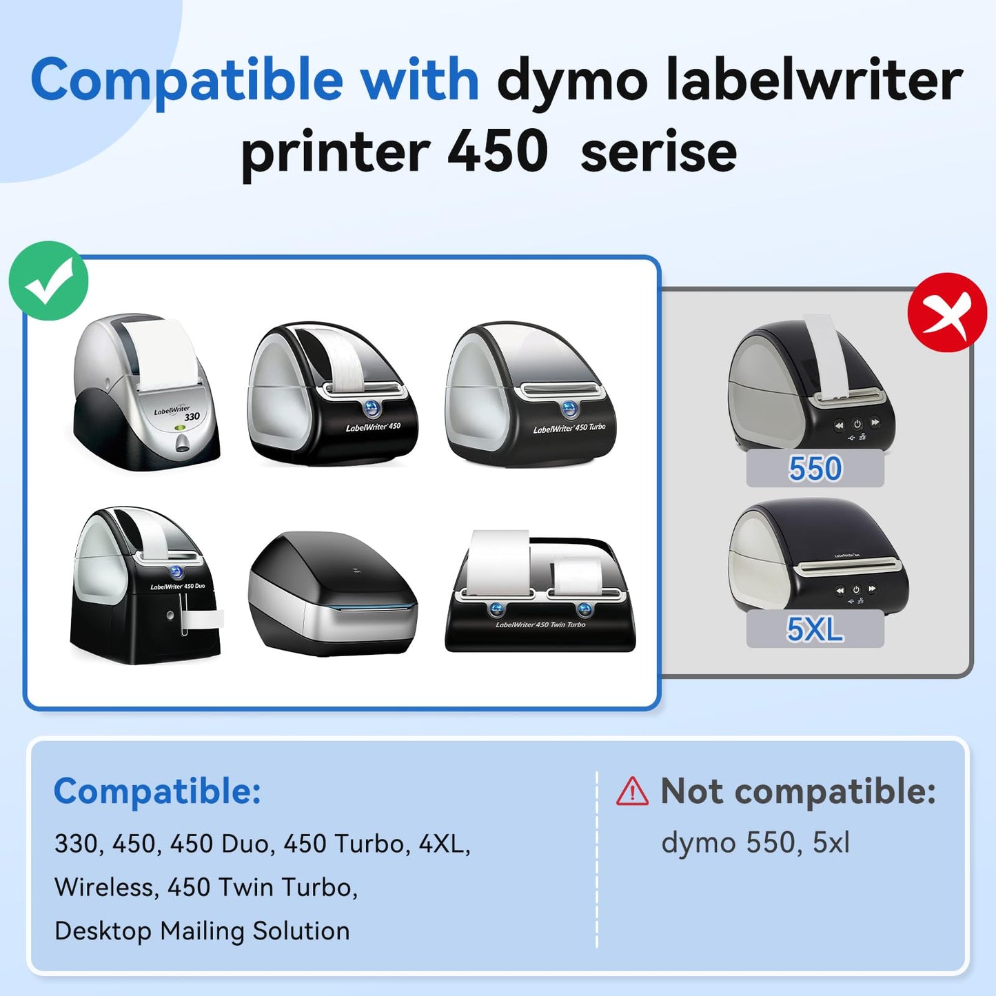 12 Rolls 1-1/8" x 3-1/2" Thermal Labels Replacement for DYMO LW 30252 Multipurpose Address Barcode Label Maker Refills for Label Writer 450, 450 Twin Turbo, 4XL Printers