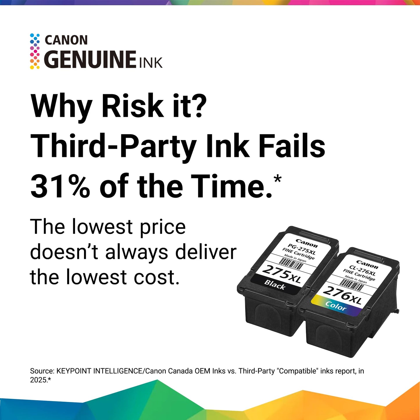 Canon Genuine Ink Cartridges PG-275XL Black/CL-276 Colour, High-Yield Value Pack (2 Count), Original Canon Printer Ink for PIXMA TR4720 / TS3720 / TS3520 Series Printers