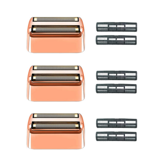 3 pack Professional Replacement Foil and Cutters for BaBylissPRO Barberology Double Foil Shaver, Compatible with BaBylissPRO Barberology FXFS2 Shaver(Rose Gold)