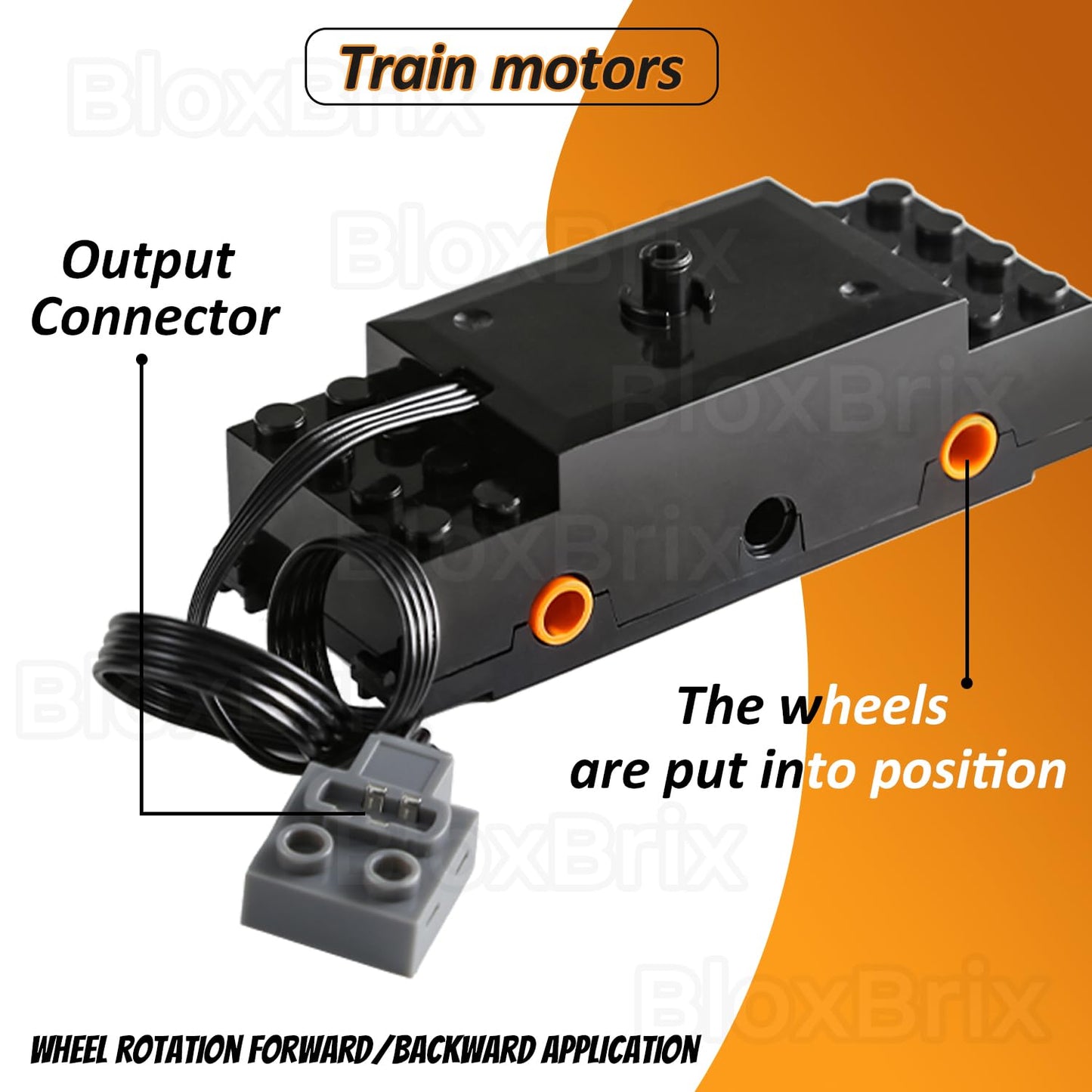 BloxBrix 45 Pcs Power-Function Set Servo & Train-Motor Battery Technic-Parts Receiver Train Adjustable Speed Motor, Motor Power Change Parts Applicable to Main Brands
